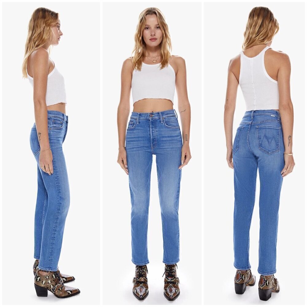 💕MOTHER💕 The Tomcat High Rise Straight Leg Button Fly Jeans ~ Layover 34 NWOT